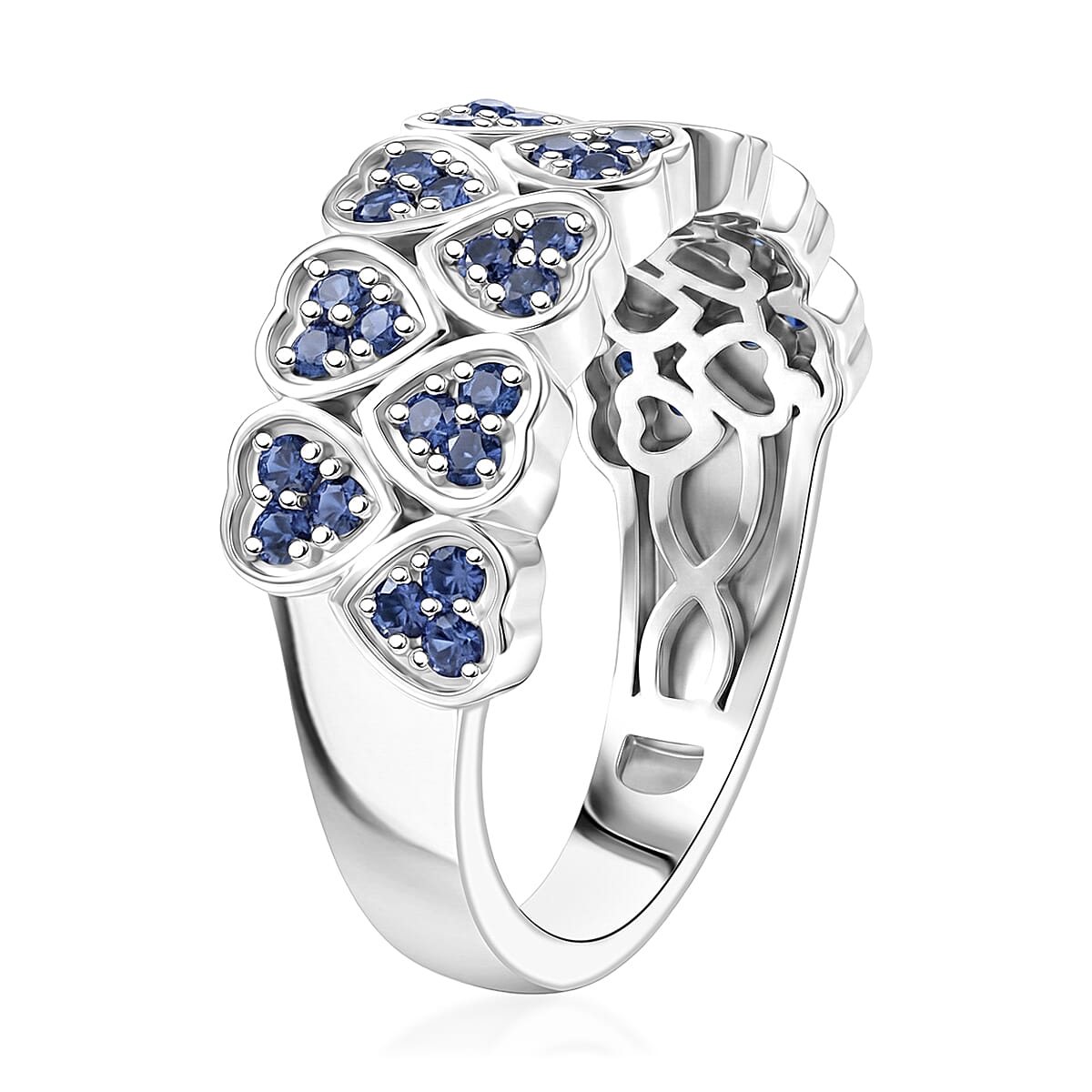 EverTrue Lab Created Blue Sapphire Ring in Platinum Bond (Size 7.0) 0.80 ctw image number 3