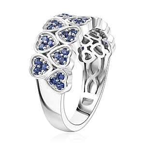 EverTrue Lab Created Blue Sapphire Ring in Platinum Bond (Size 7.0) 0.80 ctw