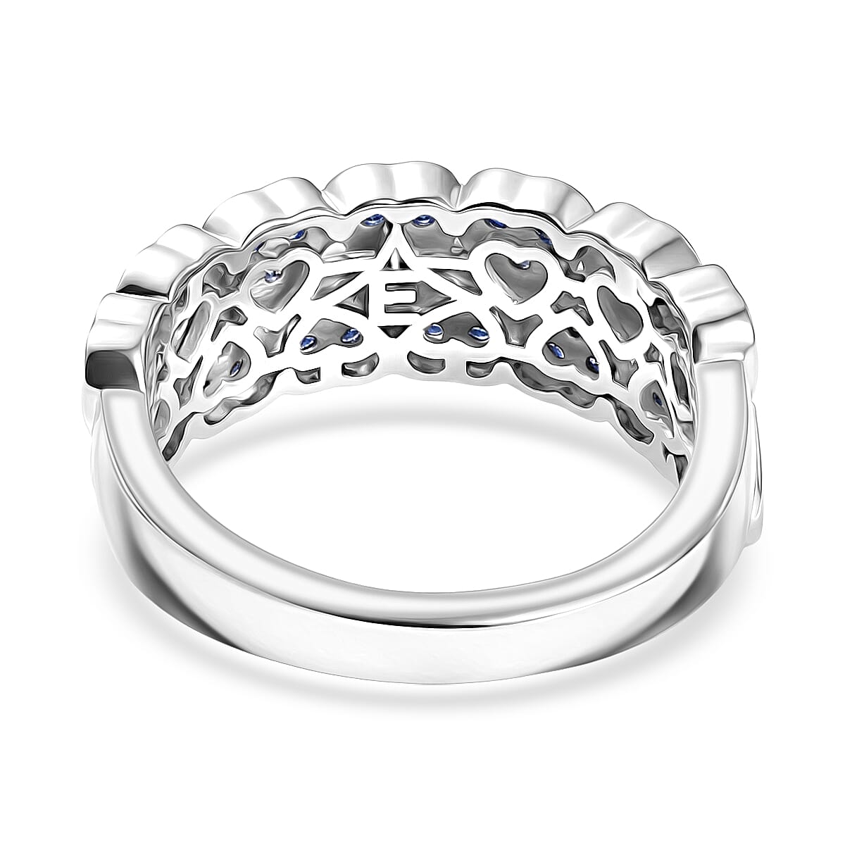 EverTrue Lab Created Blue Sapphire Ring in Platinum Bond (Size 7.0) 0.80 ctw image number 4