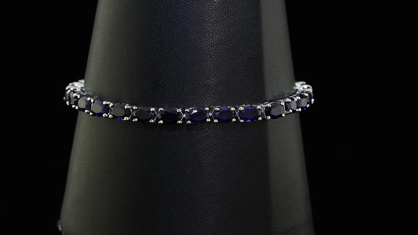 EverTrue Lab Created Pink Sapphire Linear Bracelet in 18K RG Plated (7.25 In) 17.60 ctw