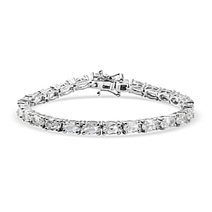 EverTrue Lab Created White Sapphire 15.60 ctw Bracelet in Platinum Bond (6.50 In)