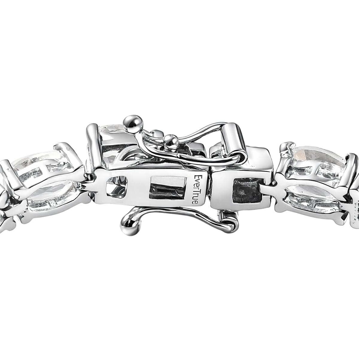 EverTrue Lab Created White Sapphire 15.60 ctw Bracelet in Platinum Bond (6.50 In) image number 3