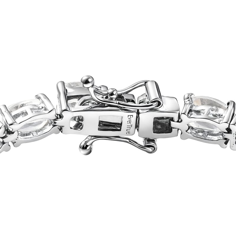 EverTrue Lab Created White Sapphire 15.60 ctw Bracelet in Platinum Bond (6.50 In)