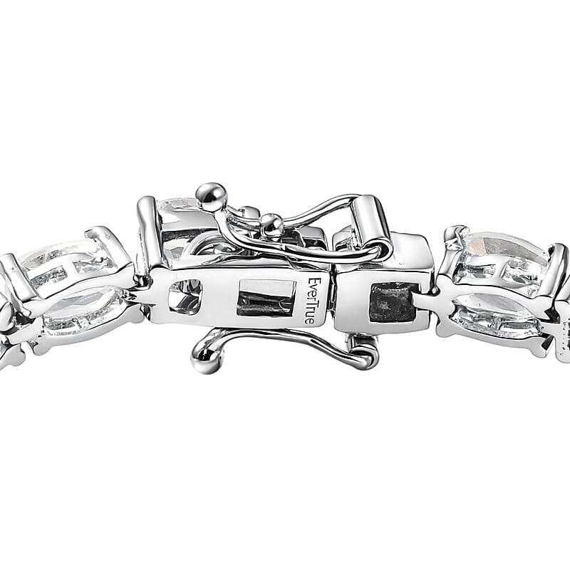 EverTrue Lab Created White Sapphire 15.60 ctw Bracelet in Platinum Bond (6.50 In)