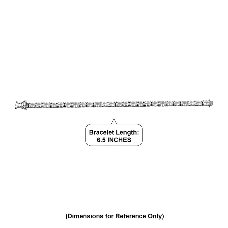 EverTrue Lab Created White Sapphire 15.60 ctw Bracelet in Platinum Bond (6.50 In)