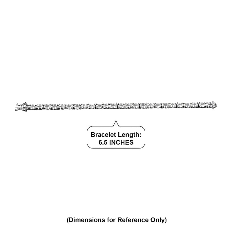 EverTrue Lab Created White Sapphire 15.60 ctw Bracelet in Platinum Bond (6.50 In)