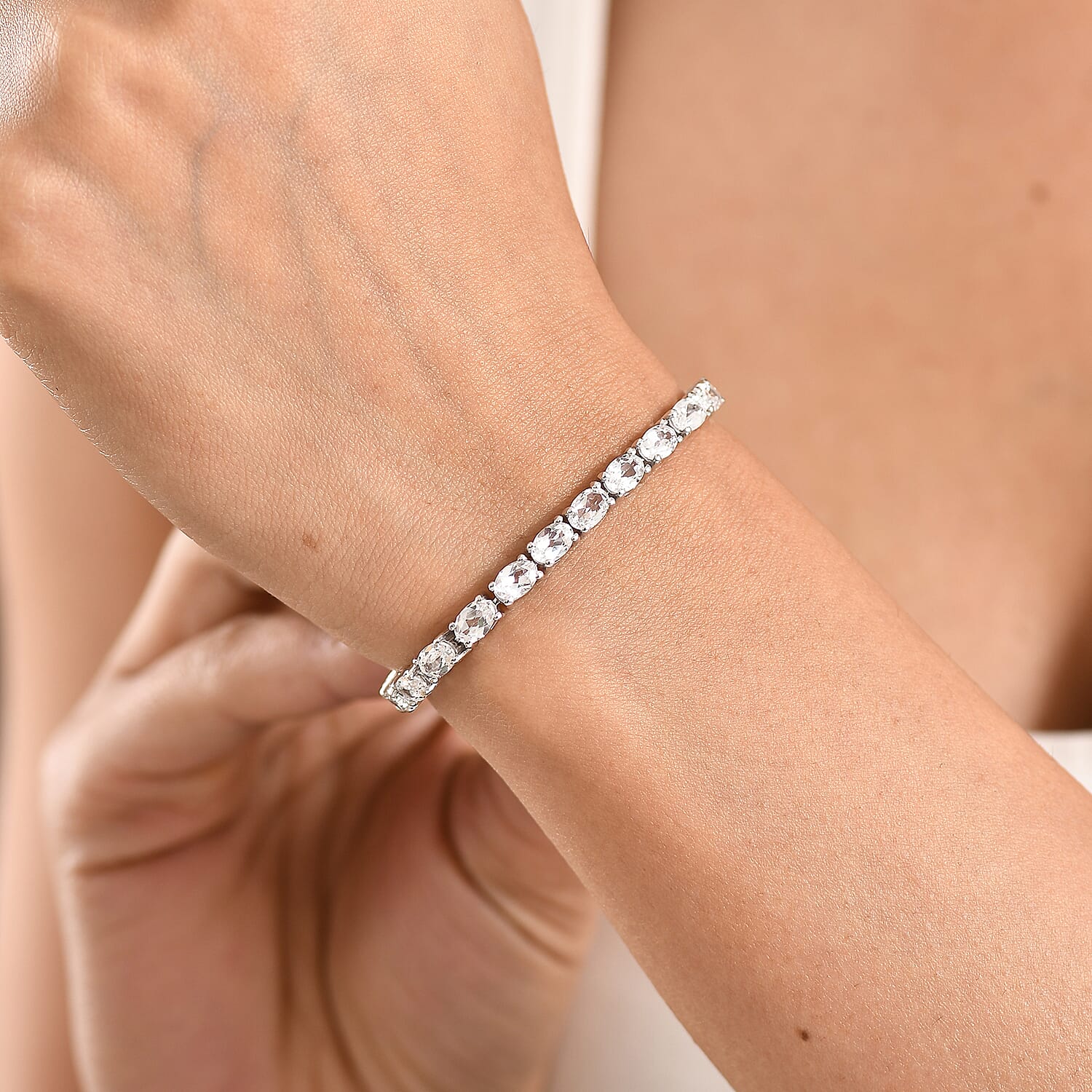 Buy EverTrue Lab Created White Sapphire 17.35 ctw Linear Bracelet