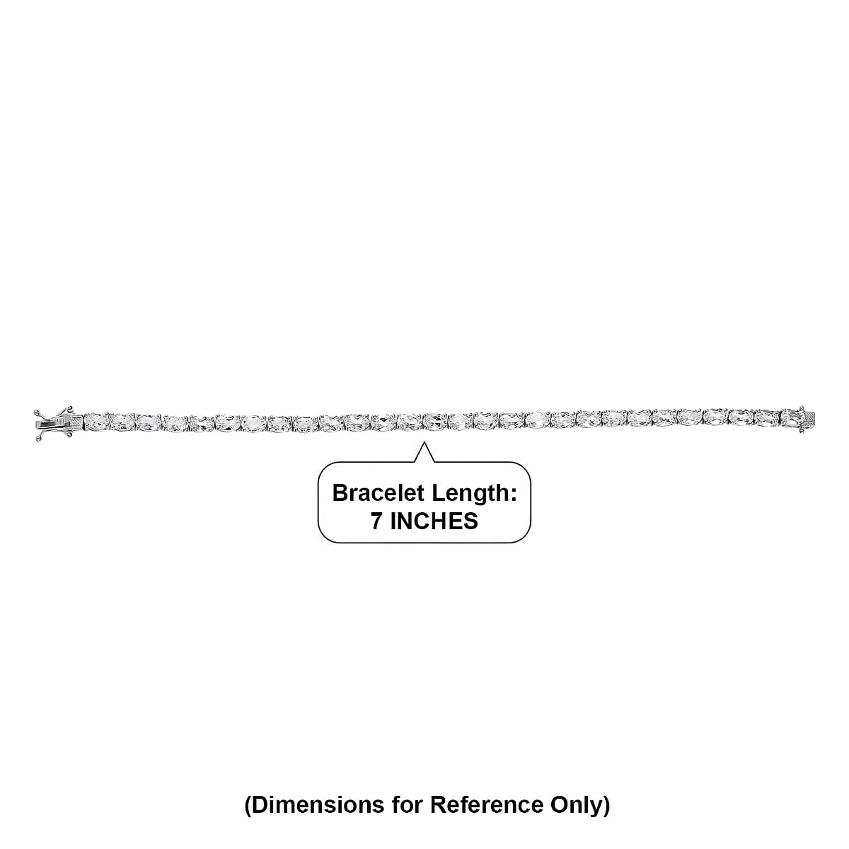 EverTrue Lab Created White Sapphire 17.35 ctw Linear Bracelet in Platinum Bond (7.25 In) image number 4