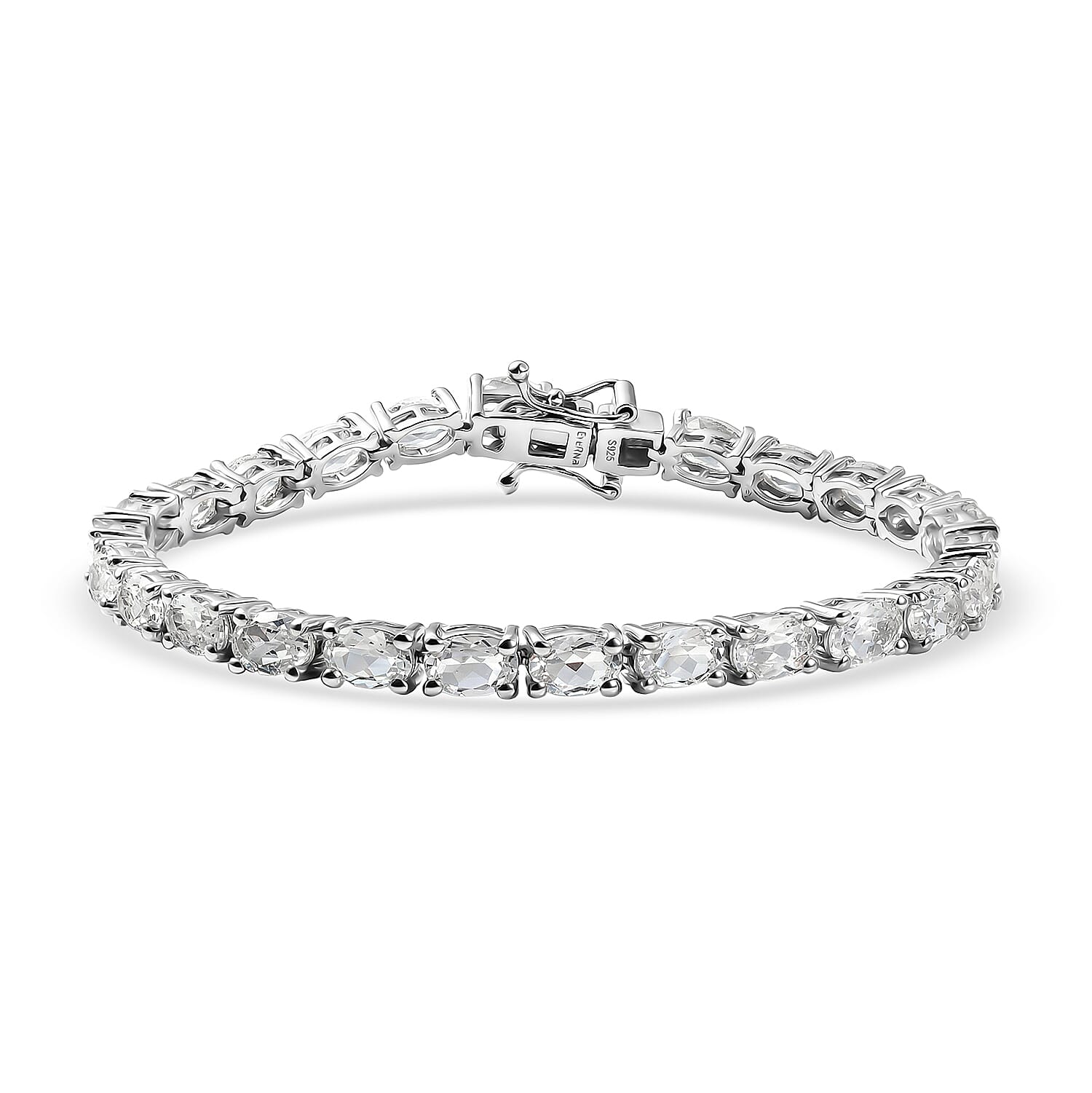 EverTrue Lab Created White Sapphire 19.30 ctw Bracelet in Platinum Bond (8.00 In)