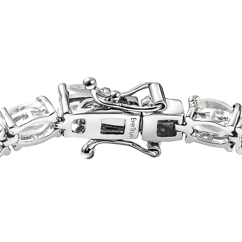 EverTrue Lab Created White Sapphire 19.30 ctw Bracelet in Platinum Bond (8.00 In)