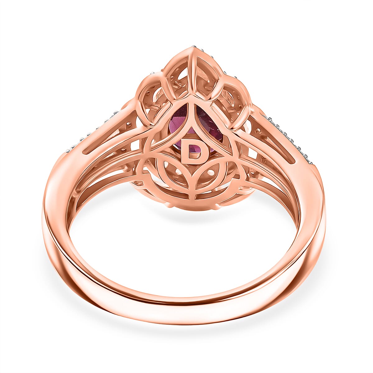 D'Joy Premium Orissa Rhodolite Garnet and Multi Gemstone 2.10 ctw Wine & Blush Radiance Ring in 18K Vermeil Rose Gold Over Sterling Silver (Size 10.0) image number 4