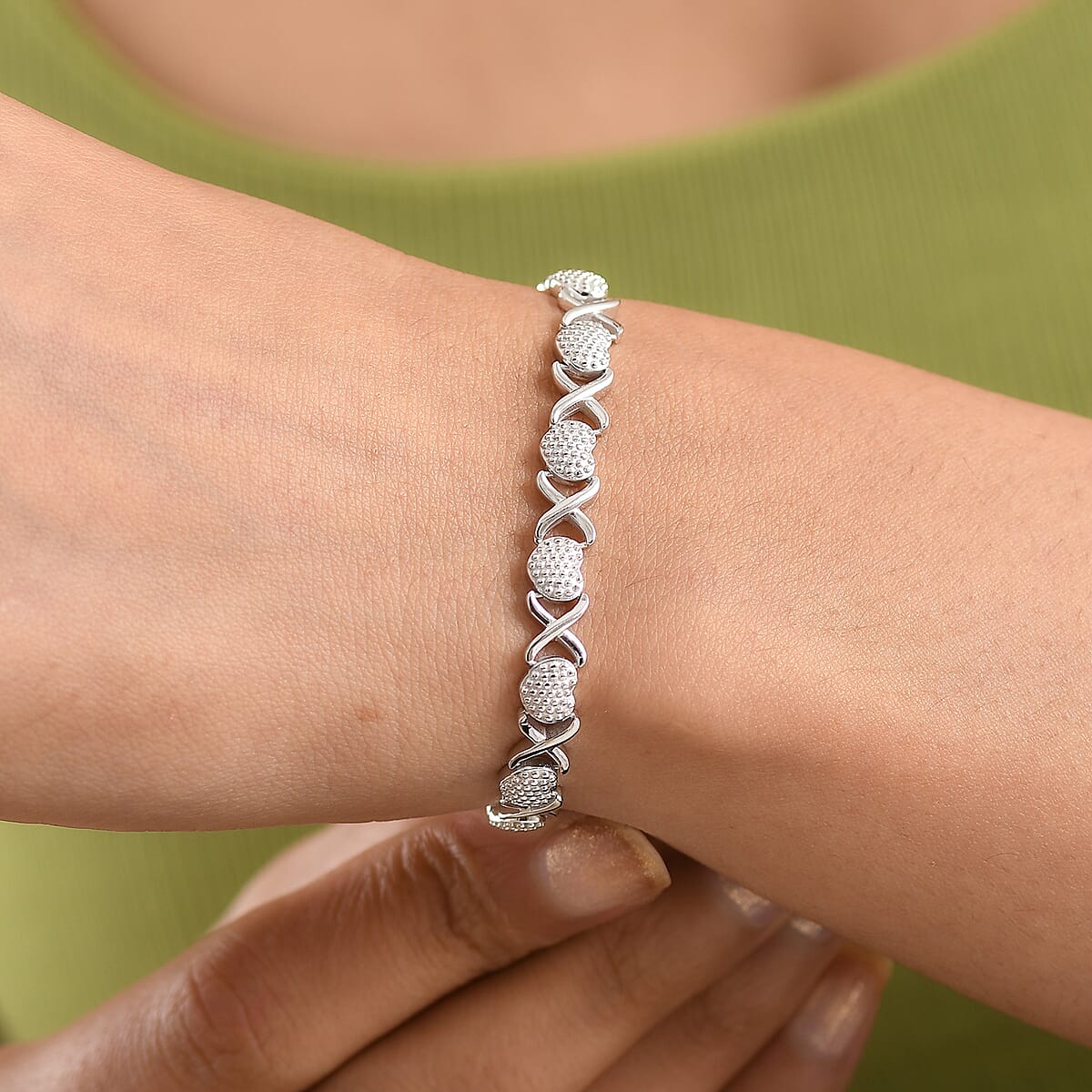 D'Joy Line Bracelet in Rhodium Over Sterling Silver (7.25 In) 14.95 Grams image number 2