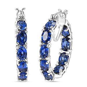 EverTrue Lab Created Blue Sapphire 11.00 ctw Earrings in Platinum Bond