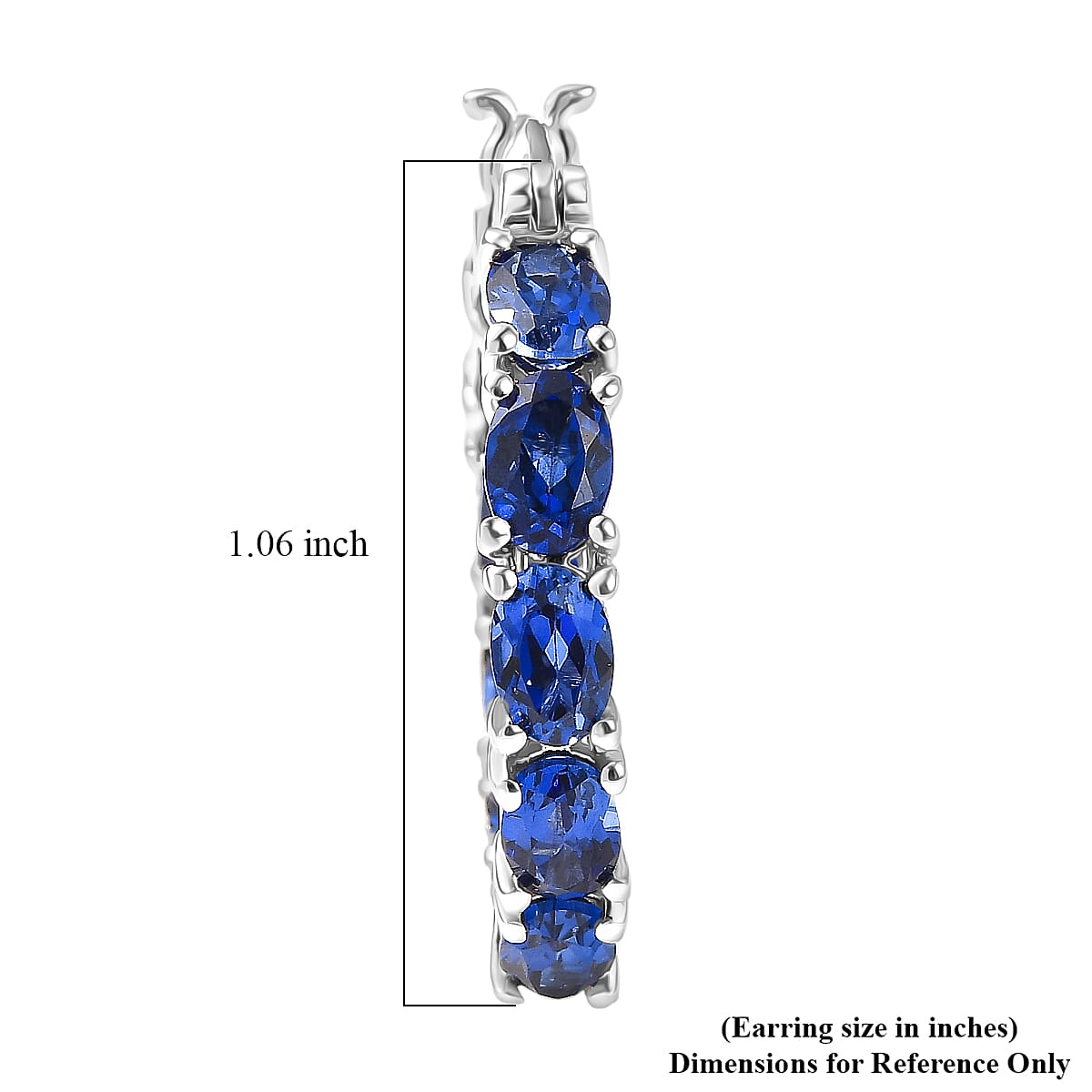 EverTrue Lab Created Blue Sapphire 11.00 ctw Earrings in Platinum Bond image number 4