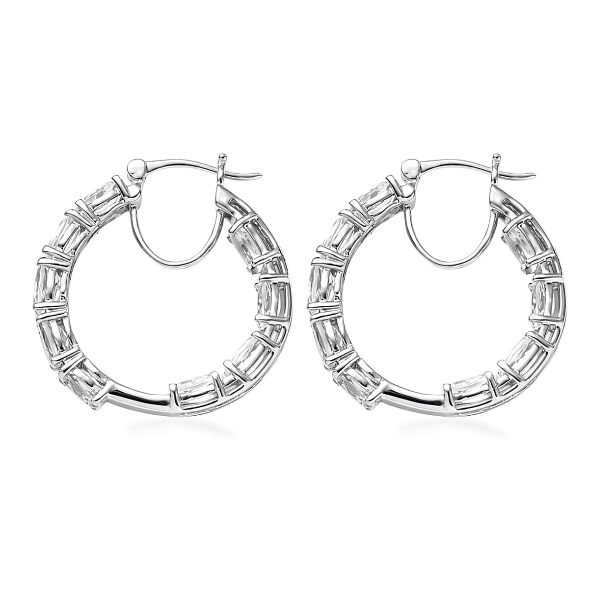 EverTrue Lab Created Blue Sapphire Earrings in Platinum Bond 11.00 ctw image number 3