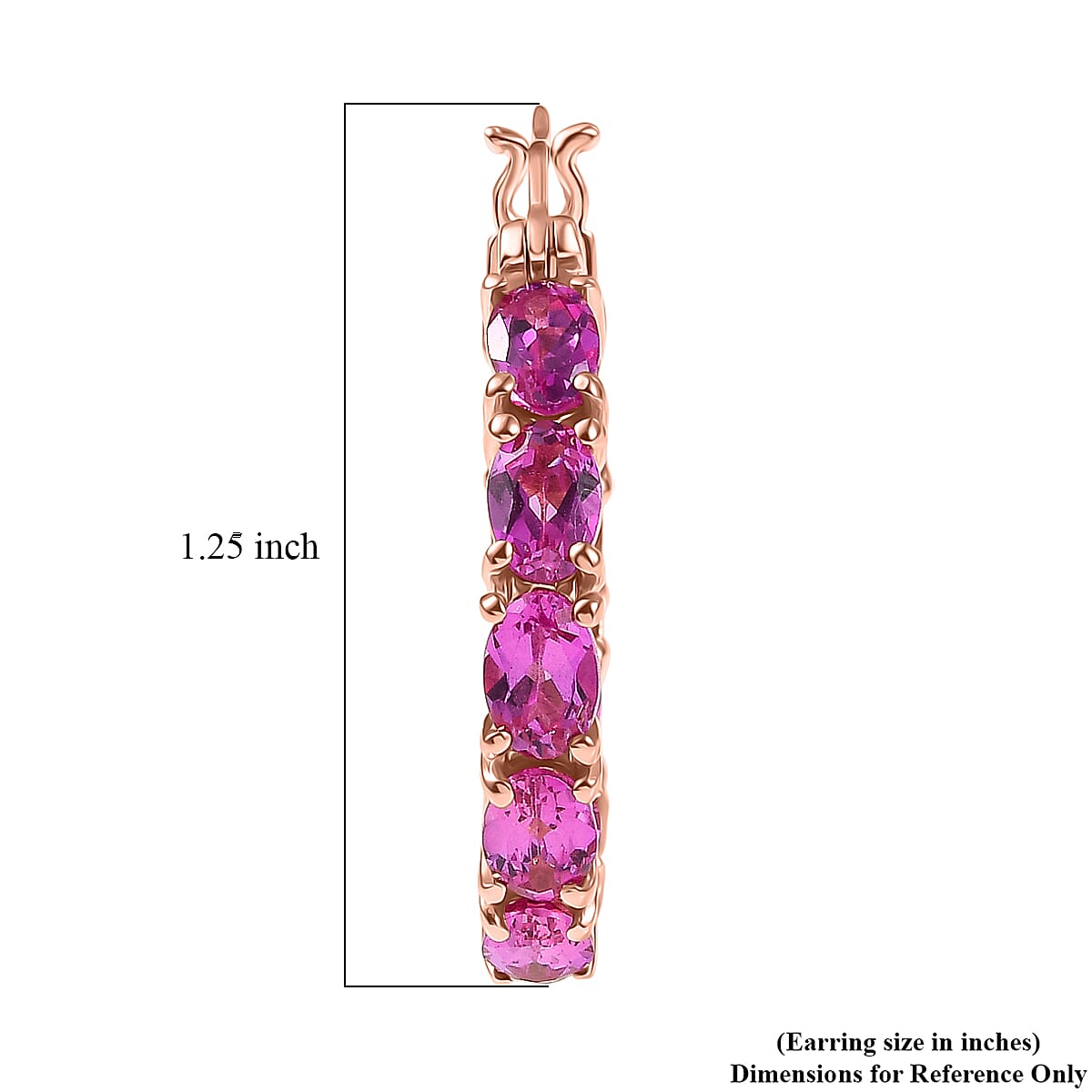 EverTrue Lab Created Pink Sapphire 11.15 ctw Hoop Earrings in 18K RG Plated image number 4