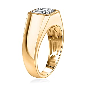 D'Joy Premium White Topaz 3.40 ctw Men's Ring in 18K Vermeil Yellow Gold Over Sterling Silver (Size 10.0)
