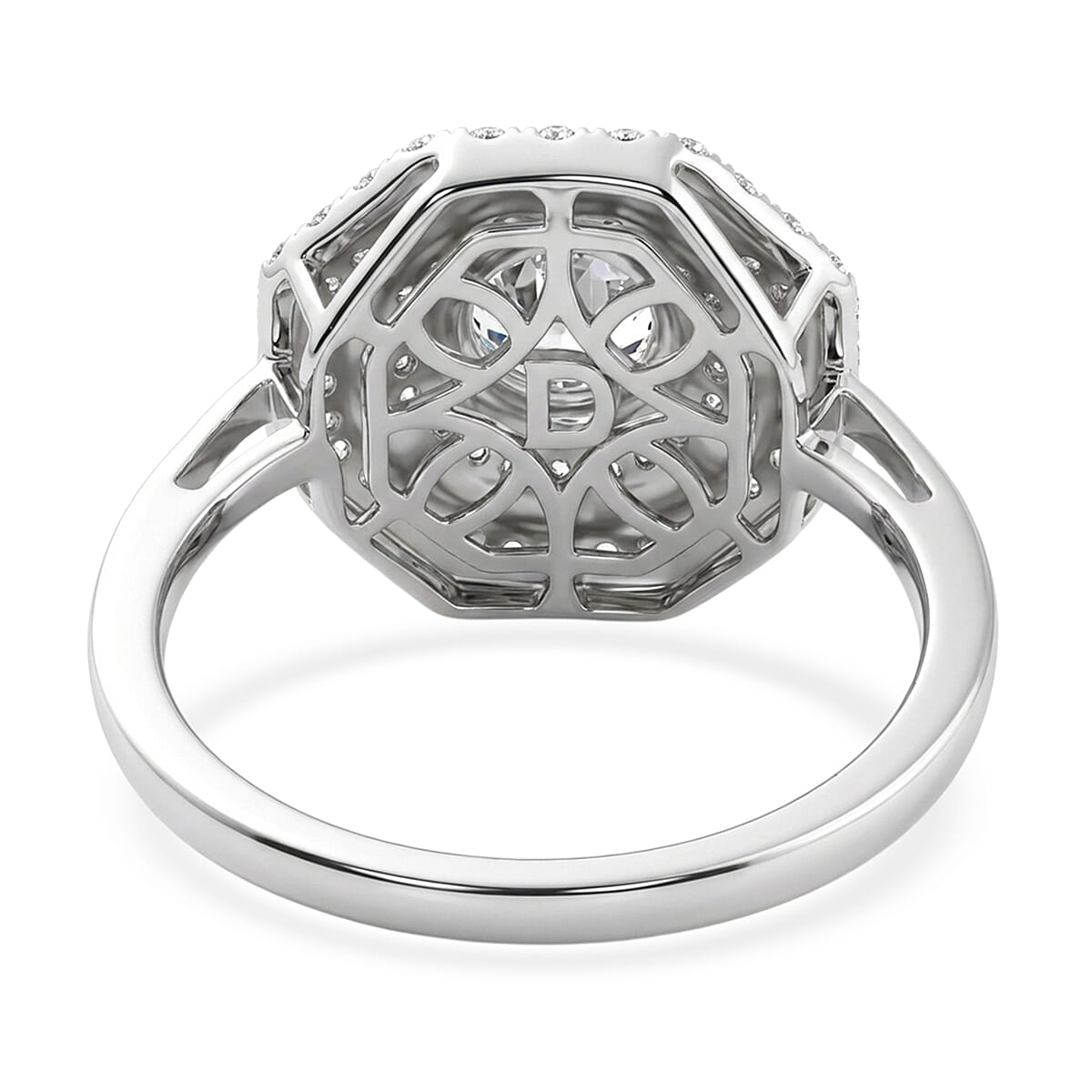 D'Joy White Topaz 1.40 ctw Majesty Ring in Rhodium Over Sterling Silver (Size 10.0) image number 4