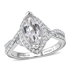 D'Joy White Topaz 3.00 ctw Infinity Glow Ring in Rhodium Over Sterling Silver (Size 10.0)