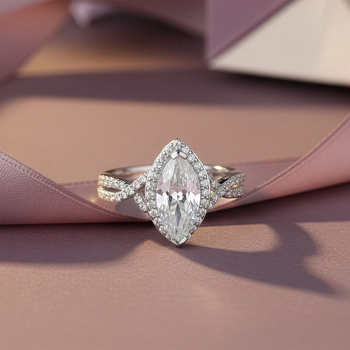 D'Joy White Topaz 3.00 ctw Infinity Glow Ring in Rhodium Over Sterling Silver (Size 10.0) image number 1