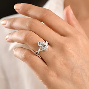 D'Joy White Topaz 3.00 ctw Infinity Glow Ring in Rhodium Over Sterling Silver (Size 10.0)