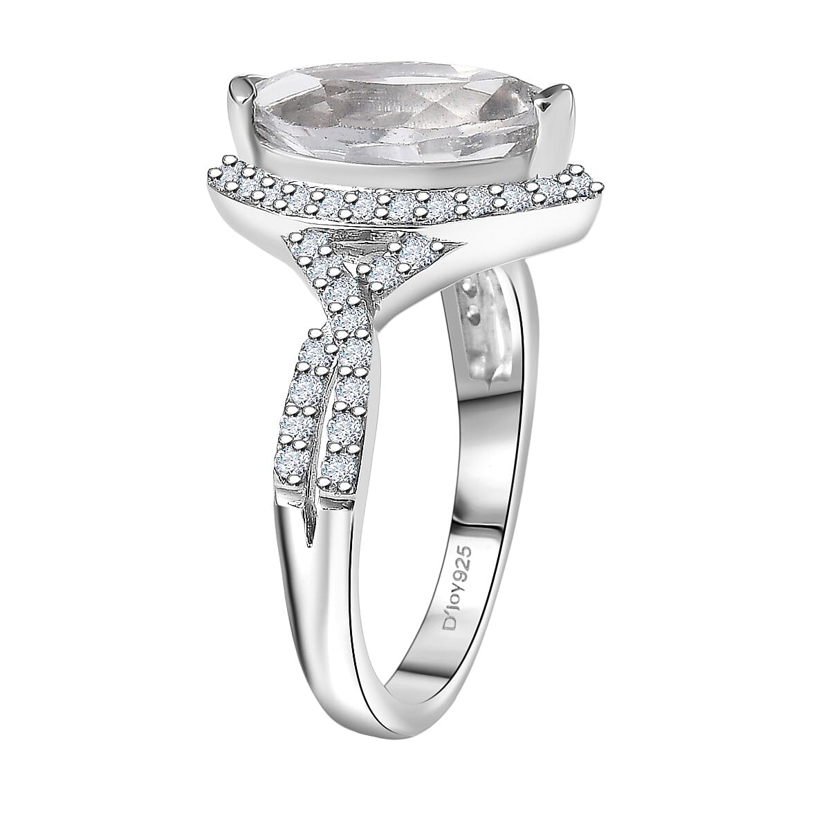 D'Joy White Topaz 3.00 ctw Infinity Glow Ring in Rhodium Over Sterling Silver (Size 10.0) image number 3