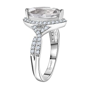 D'Joy White Topaz 3.00 ctw Infinity Glow Ring in Rhodium Over Sterling Silver (Size 10.0)
