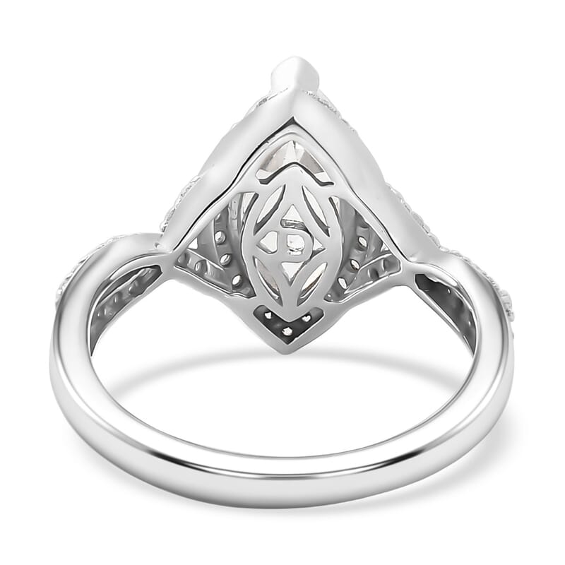D'Joy White Topaz 3.00 ctw Infinity Glow Ring in Rhodium Over Sterling Silver (Size 7.0)