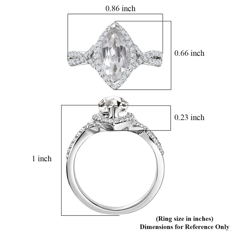 D'Joy White Topaz 3.00 ctw Infinity Glow Ring in Rhodium Over Sterling Silver (Size 7.0)