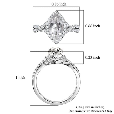 D'Joy White Topaz 3.00 ctw Infinity Glow Ring in Rhodium Over Sterling Silver (Size 8.0)