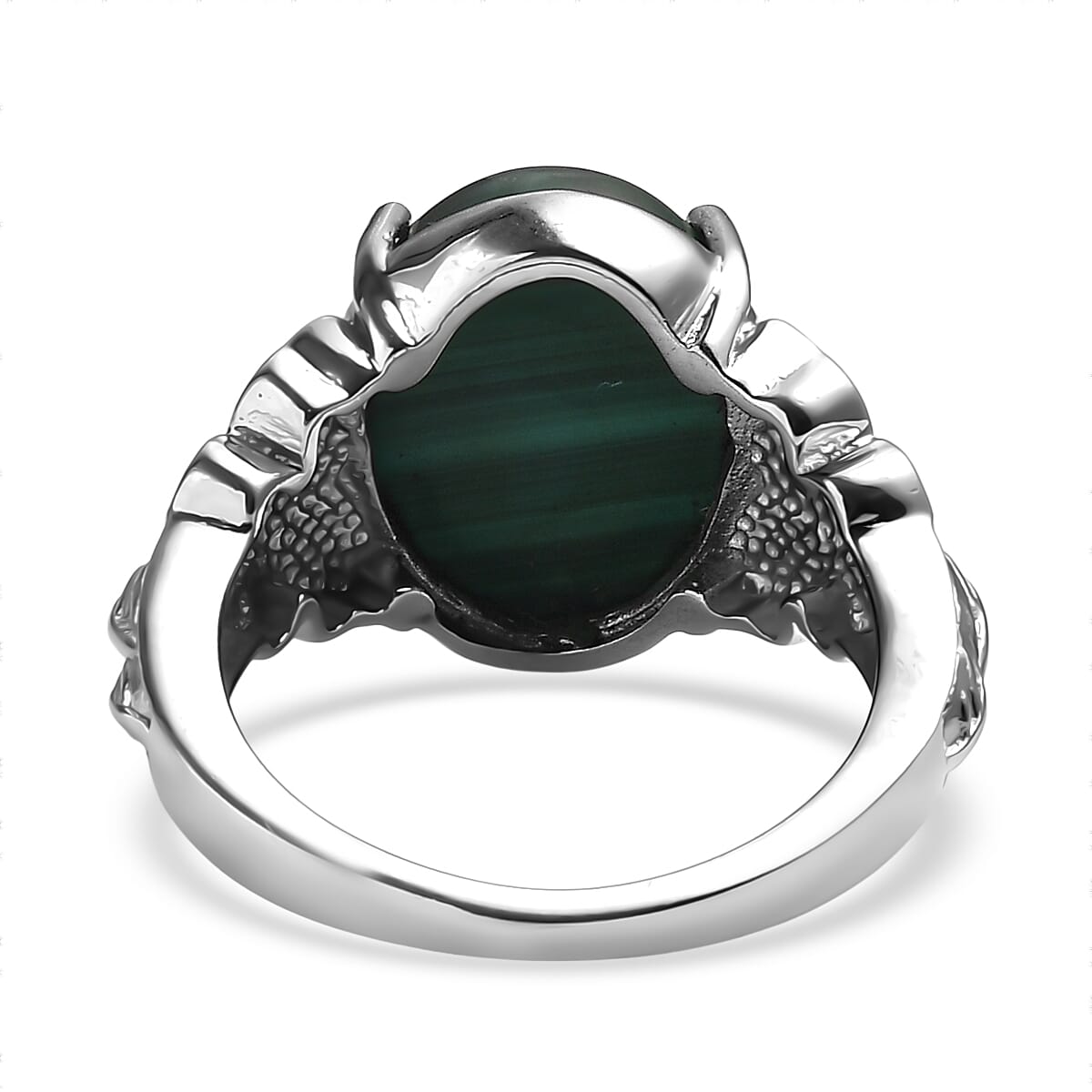 EverTrue African Malachite Ring in Stainless Steel (Size 10.0) 12.00 ctw image number 4
