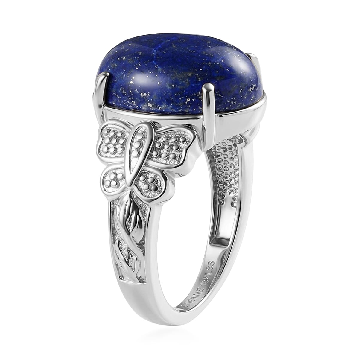EverTrue Lapis Lazuli 9.50 ctw Solitaire Ring in Stainless Steel (Size 5.0)
