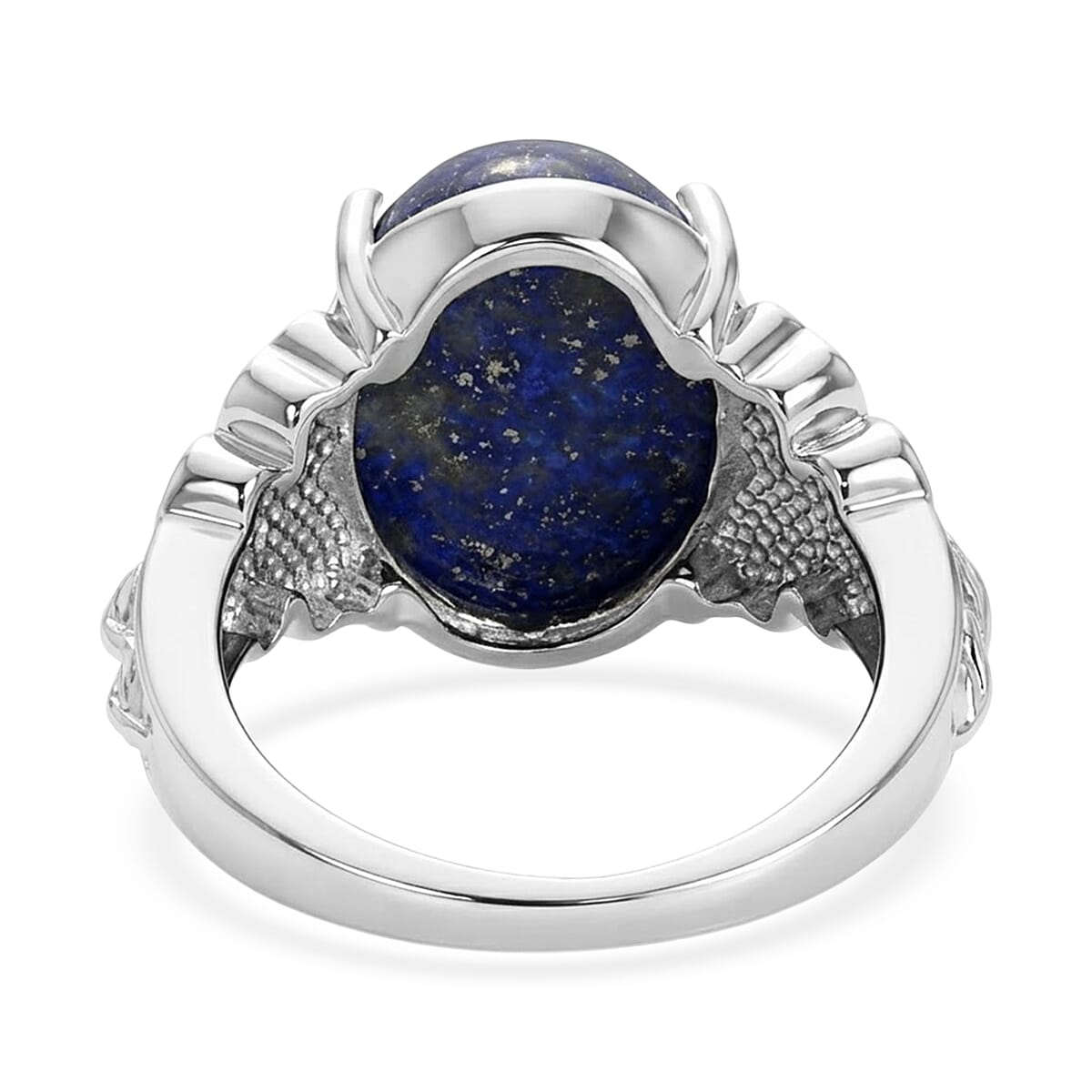 EverTrue Lapis Lazuli 9.50 ctw Solitaire Ring in Stainless Steel (Size 5.0)