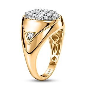 D'Joy White Topaz 0.80 ctw Ring in 18K Vermeil Yellow Gold Over Sterling Silver (Size 7.0)