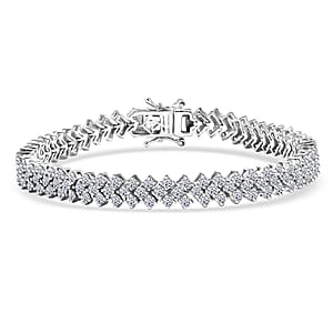Luxuriant Lab Grown Diamond G-H SI 7.10 ctw Bracelet in Rhodium Over Sterling Silver (7.25 In)