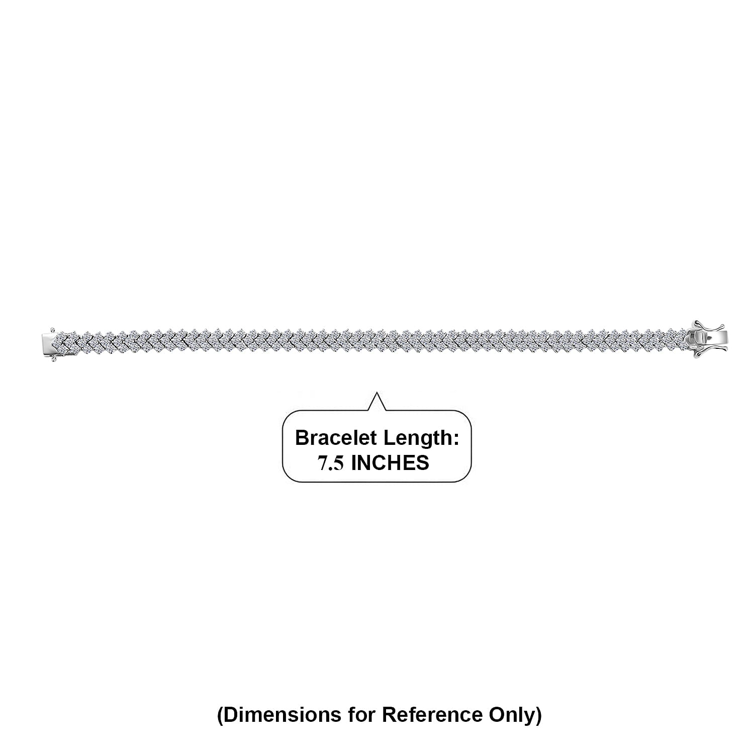 Luxuriant Lab Grown Diamond G-H SI 7.10 ctw Bracelet in Rhodium Over Sterling Silver (7.25 In)