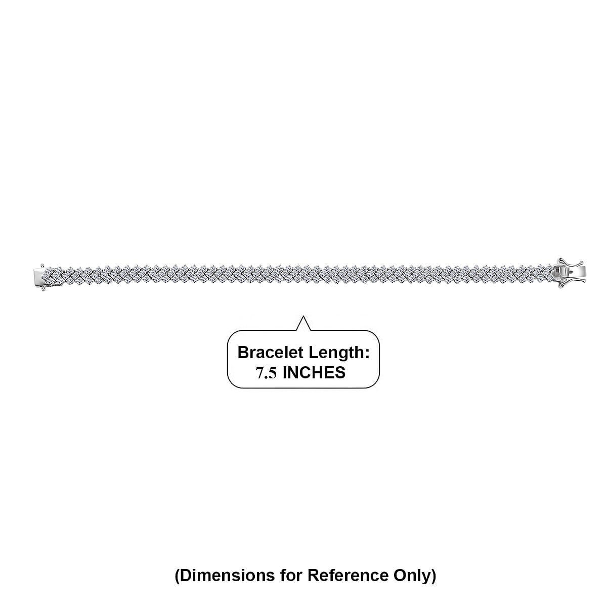 Luxuriant Lab Grown Diamond G-H SI 7.10 ctw Bracelet in Rhodium Over Sterling Silver (7.25 In) image number 4