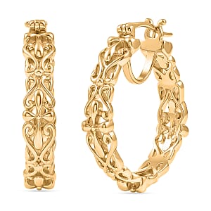 EverTrue Bronzella Collection Hoop Earrings in 18K Yellow Gold Plated Bronze