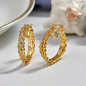 EverTrue Bronzella Collection Hoop Earrings in 18K Yellow Gold Plated Bronze