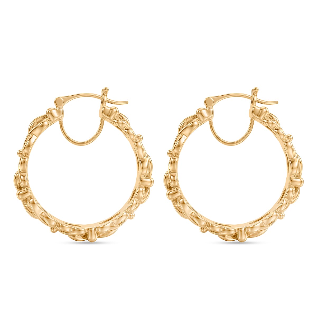 EverTrue Bronzella Collection Royal Vine Filigree Hoop Earrings in 18K Yellow Gold Plated Bronze