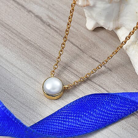 Freshwater Pearl / Yellow Gold Over Sterling Silver - Product card gallery slide 2 (10213834129721)