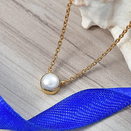 Freshwater Pearl / Yellow Gold Over Sterling Silver - Product card gallery slide 2 (10213834129721)