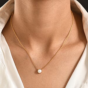 D'Joy Freshwater Pearl Necklace in 18K Vermeil Yellow Gold Over Sterling Silver (18 Inches)