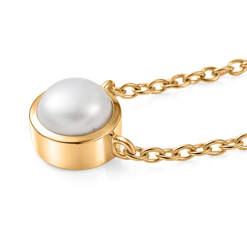 D'Joy Freshwater Pearl Necklace in 18K Vermeil Yellow Gold Over Sterling Silver (18 Inches)