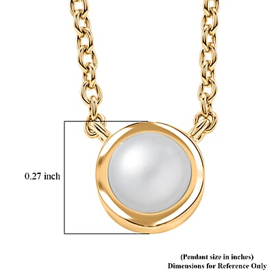 D'Joy Freshwater Pearl Necklace in 18K Vermeil Yellow Gold Over Sterling Silver (18 Inches)