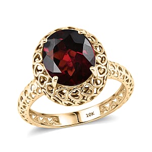 Mirage Collection AAA Orissa Rhodolite Garnet 4.00 ctw Midnight Desire Ring in 10K Yellow Gold (Size 6.0)