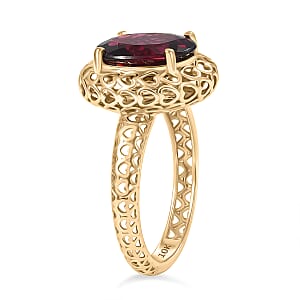 Mirage Collection AAA Orissa Rhodolite Garnet 4.00 ctw Midnight Desire Ring in 10K Yellow Gold (Size 6.0)
