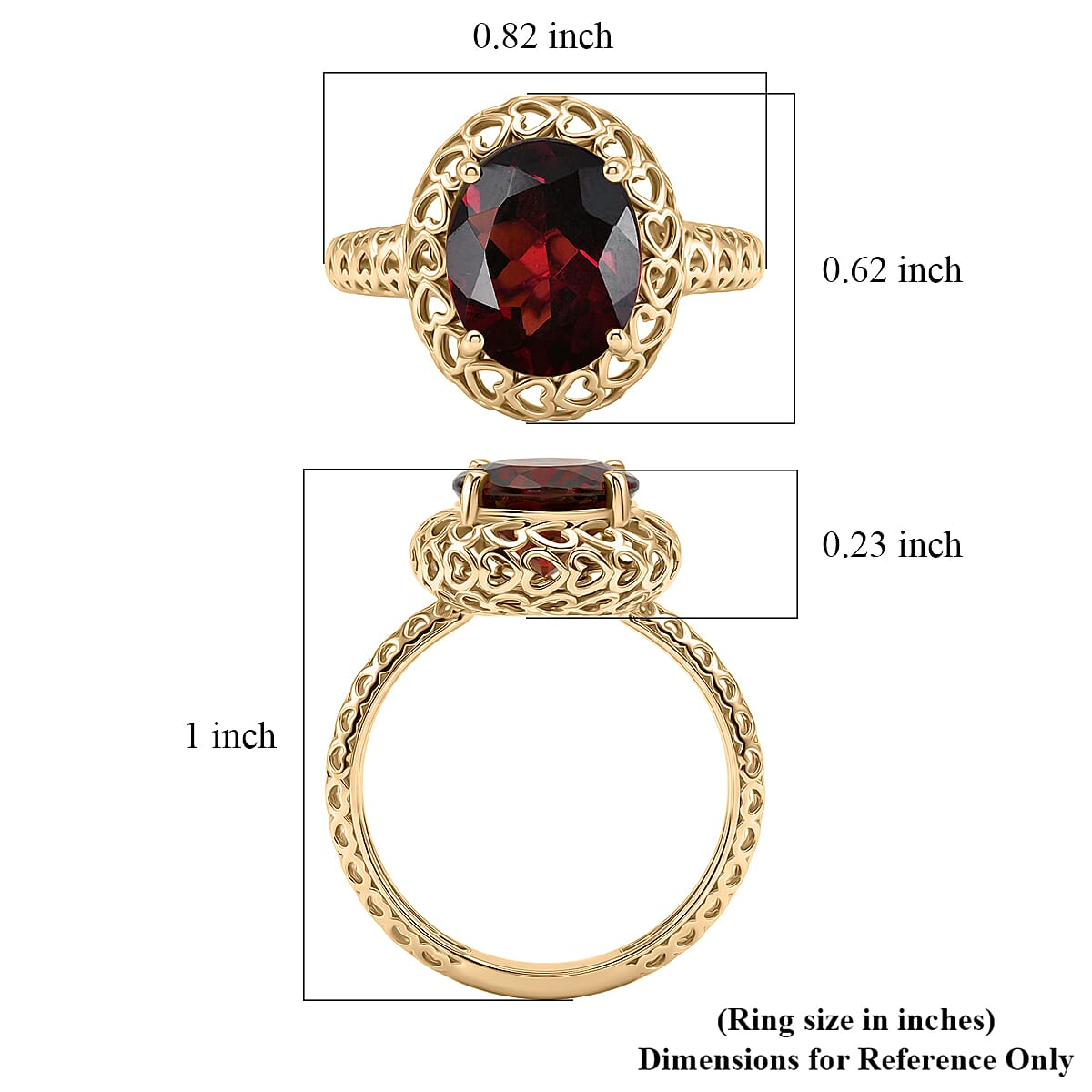 Mirage Collection AAA Orissa Rhodolite Garnet 4.00 ctw Midnight Desire Ring in 10K Yellow Gold (Size 6.0) image number 4