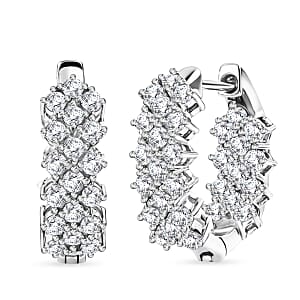 Luxuriant Lab Grown Diamond G-H SI 2.00 ctw Earrings in Rhodium Over Sterling Silver