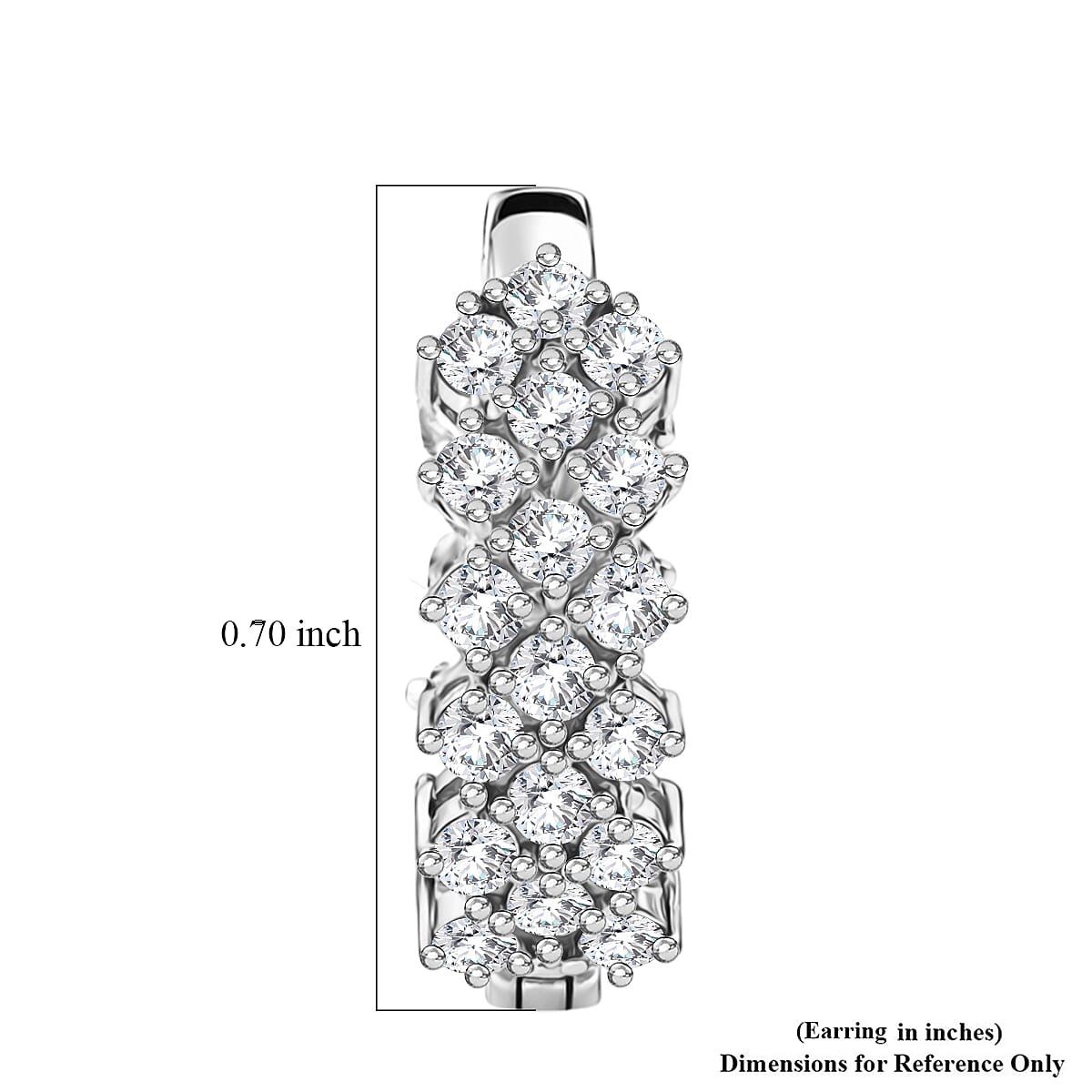Luxuriant Lab Grown Diamond G-H SI 2.00 ctw Hoop Earrings in Rhodium Over Sterling Silver